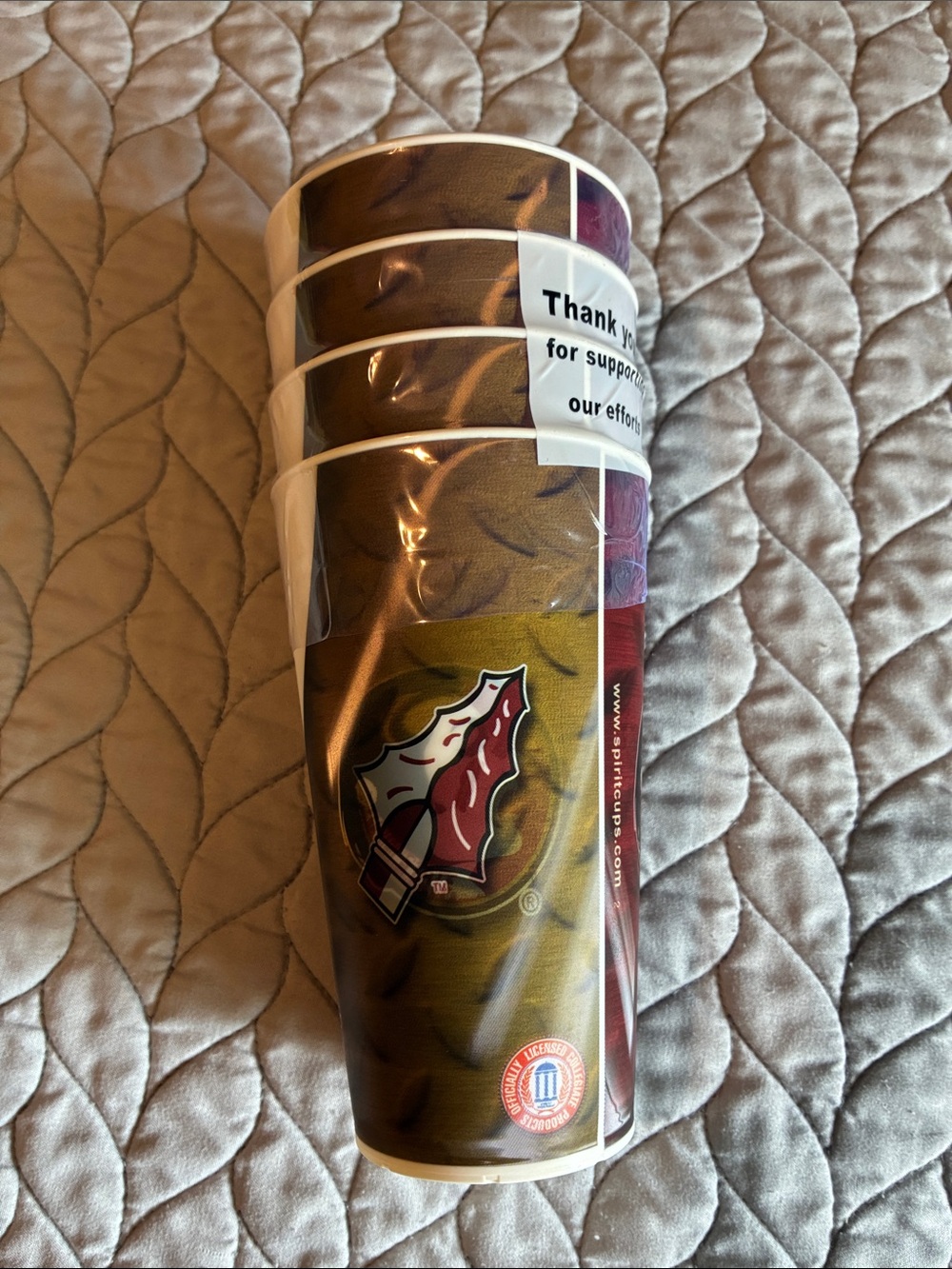 Florida State University Tall Maroon & Gold Cups (Set of 4) - Picture 2 of 3